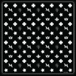 The M monogram scarf black and white-min