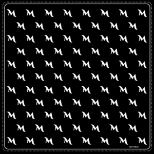 The M monogram scarf black and white (Limited edition)